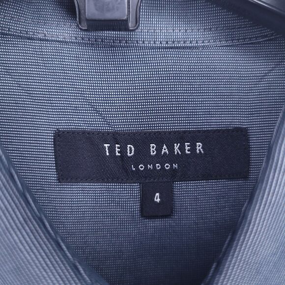 Ted Baker Dress Shirt Mens 4 Blue - Picture 9 of 11